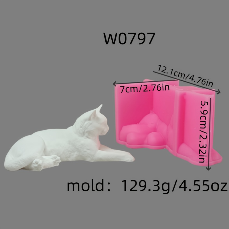 Resin Casting Molds For Large Cat, Silicone Molds For Candles, Silicone Molds For Plaster Decorations, Silicone Molds For Home Decor, Epoxy Resin Molds 129.3 W0797