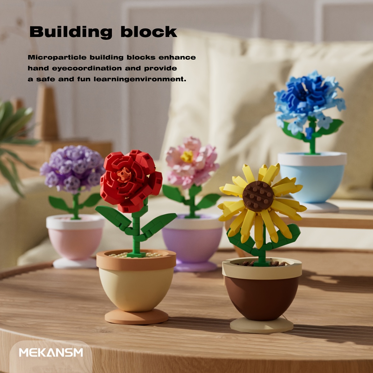 Flower Bonsai Building Blocks Set Home Decor Desk