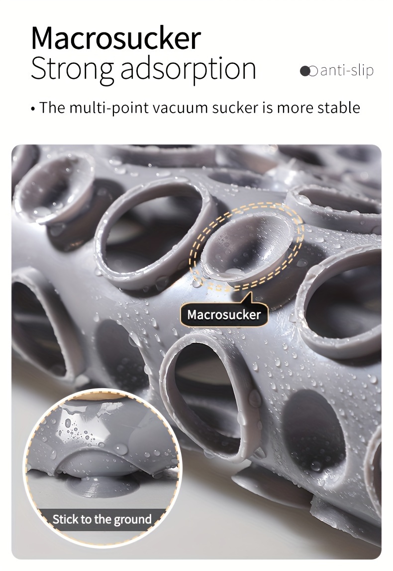 1pc of   brand bathroom specific anti slip mat shower mat with strong suction cup circular hole design with massage ring convenient   and quick watering suitable for shower rooms hotel bathrooms bathrooms bathtubs Product details 4
