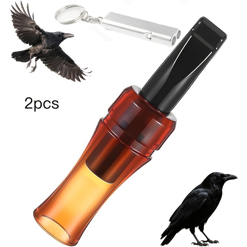 TEMU 2-pack Crow Caller Decoy Whistle, Suitable For Outdoor Use, Ideal For Beginners And Professionals