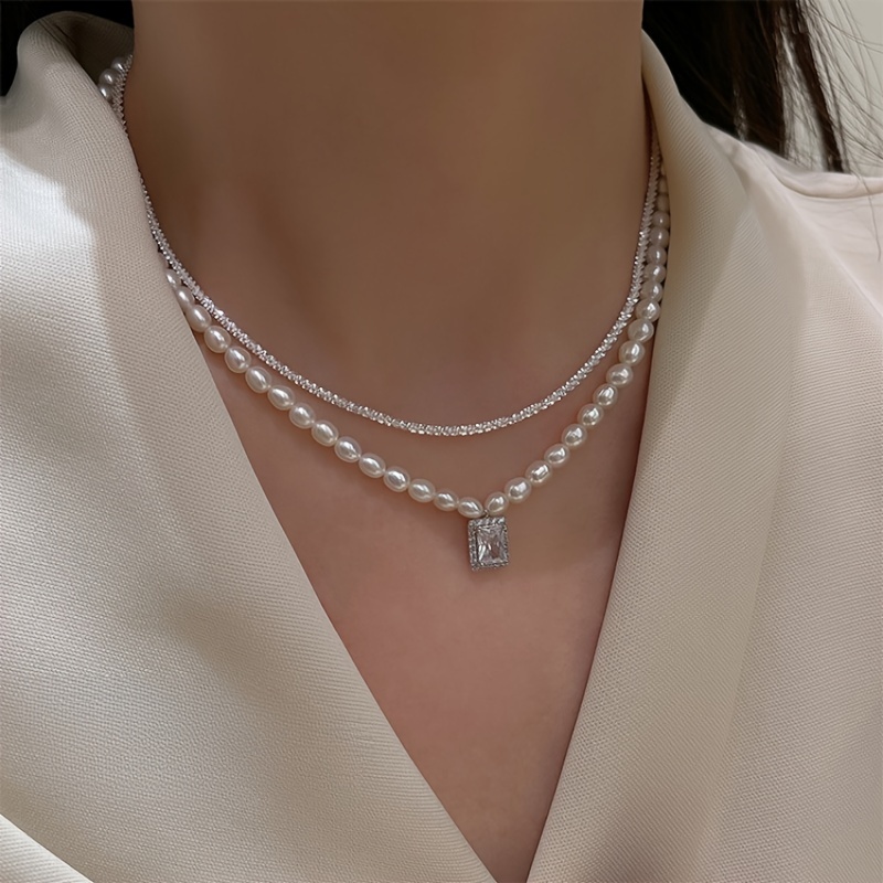 2pc 925 Freshwater Pearl Necklace with Detachable Chain