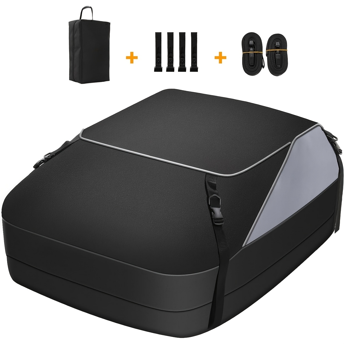 Image of Car Roof Cubic Feet/425l Foldable Car Rooftop Cargo Carrier Roof Bag With 6 Reinforced Straps 4 Door Hooks For Travel And Luggage Transport Car Roof Bag For Most Vehicles With/without Pannier Rack