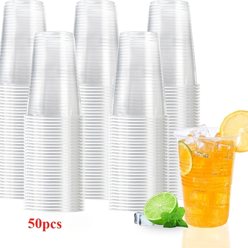 Image of 50pcs/150pcs (250ml) Transparent Juice Cups, Water Glasses, Party Cups, Optional, For Gatherings, , Soda, Juice, Christmas