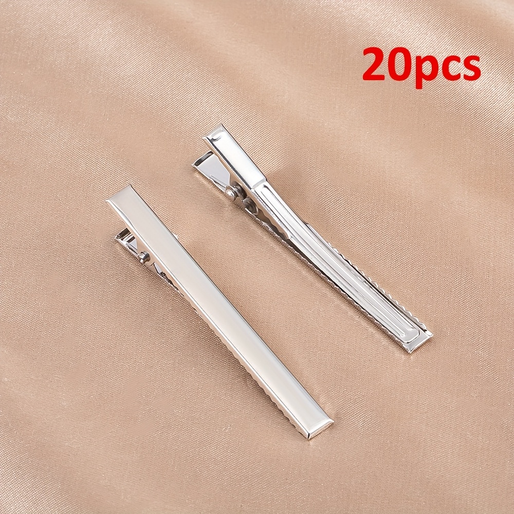 TEMU 20 Pezzi Fermacapelli a Artiglio Singolo, Clip a Coccodrillo con Base , Accessori per Creazione Gioielli per Capelli Fai da Te