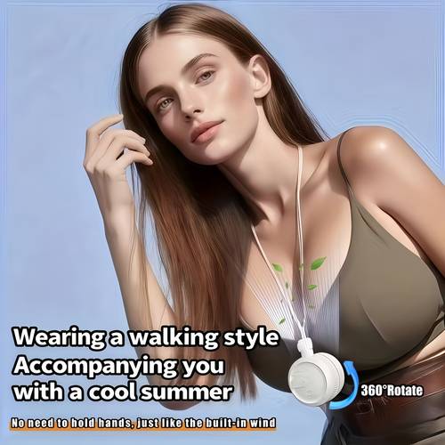 3 mode neck hanging fan usb rechargeable handheld neck hanging portable mini fan with 3 adjustable suitable for all groups for outdoors camping picnics personal electric fan lithium battery