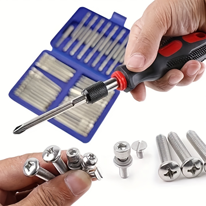 50pcs Extra-Long 75mm Magnetic Screwdriver Bit Set Stainless Steel for DIY and Professional Use