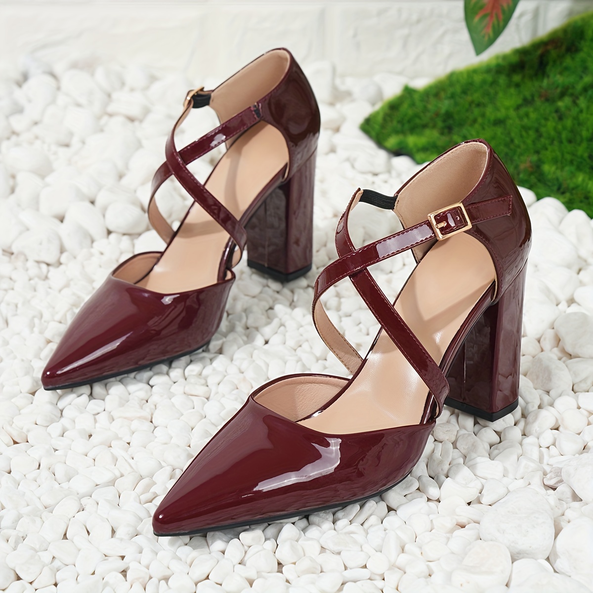 

High Heeled Shoes, Block Heel, Pointed Toe, Simple Yet Sexy, , Synthetic Leather Upper And Outsole, Tpu Insole, Synthetic Leather Lining