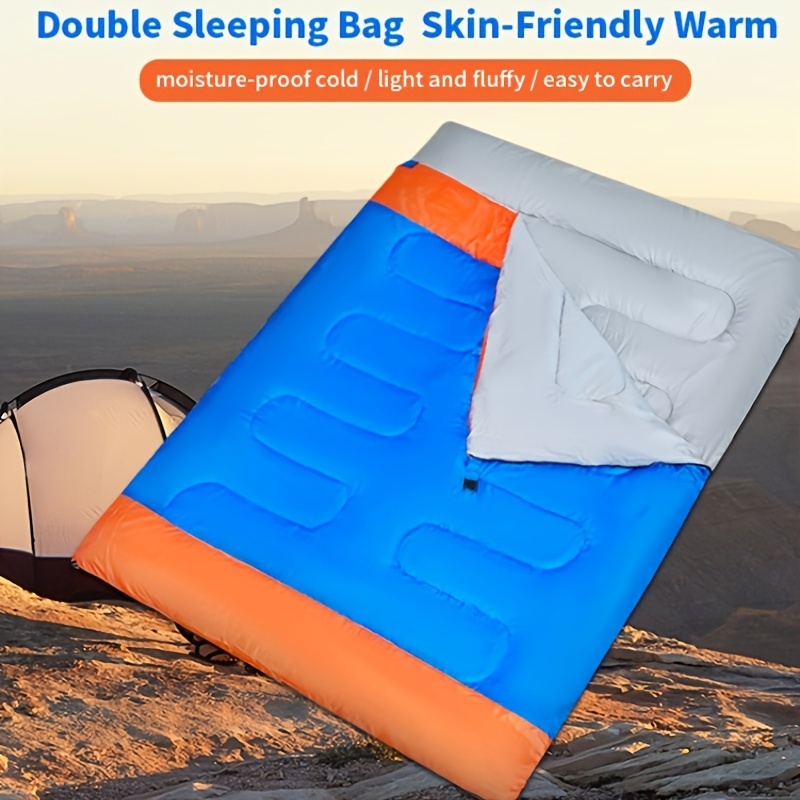 

1pc Double Person Sleeping Bag, Thickened Keep Warm Portable Sleeping Bag, Suitable For Travel, Hiking, Camping, Outdoor Travel
