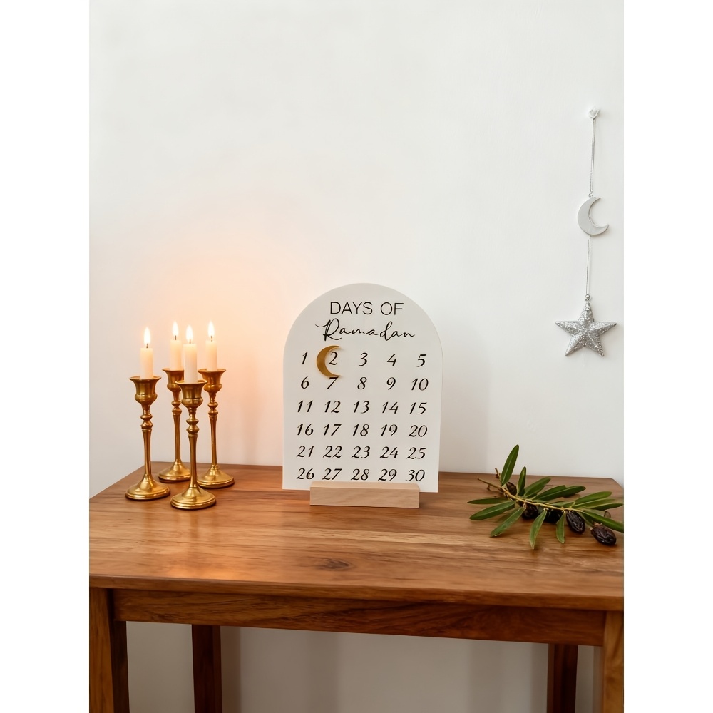 Image of Countdown Calendar With Magnetic Crescent, Days Of , Gifts, Decoration For Home, Table Decor