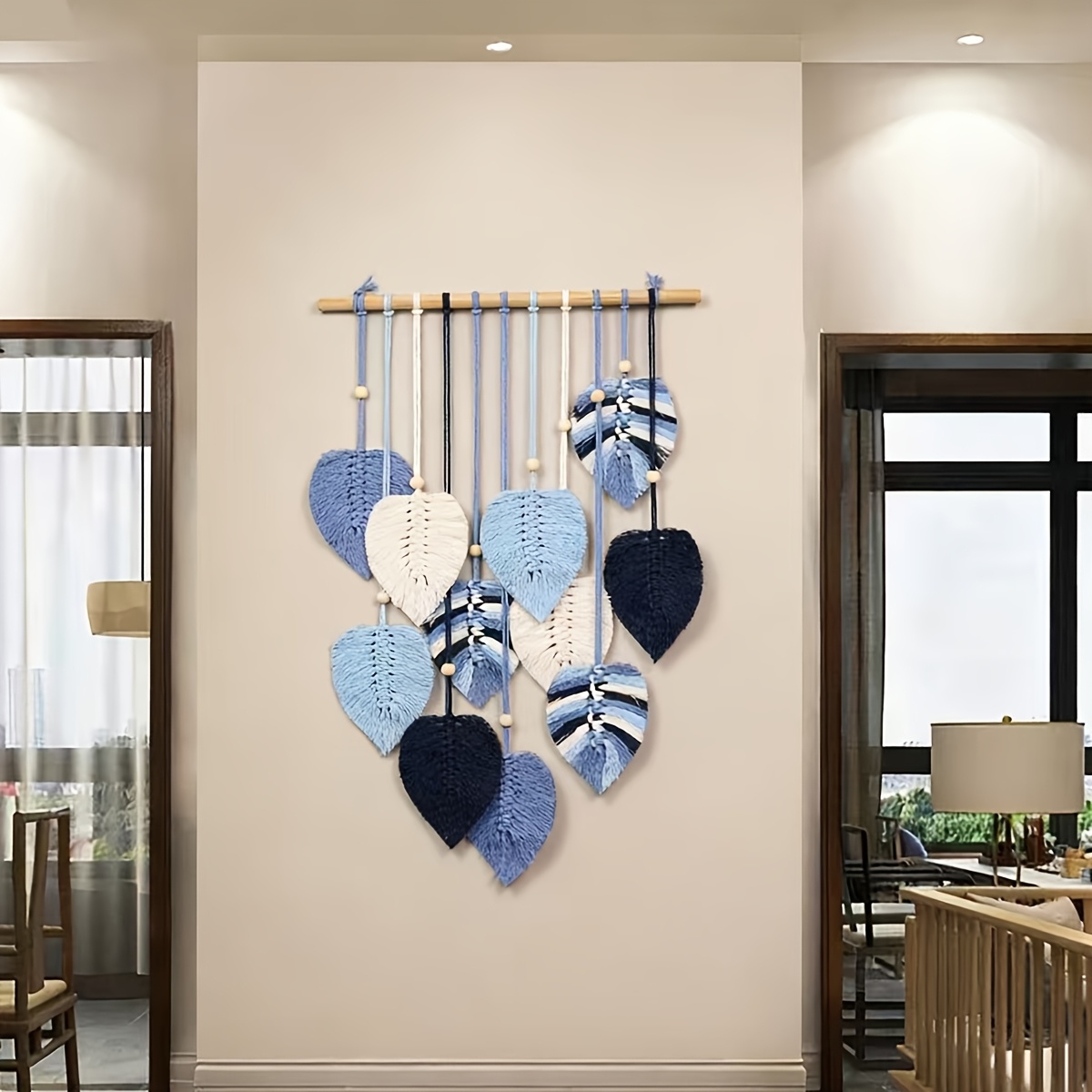 1pc   leaf wall hanging tapestry bohemian style wall hanging home wall decor colorful living room decoration room pendant multicolored hanging ornament wedding decoration