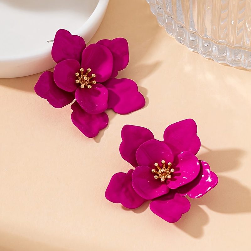 Vibrant Summer Flower Shaped Earrings for Women