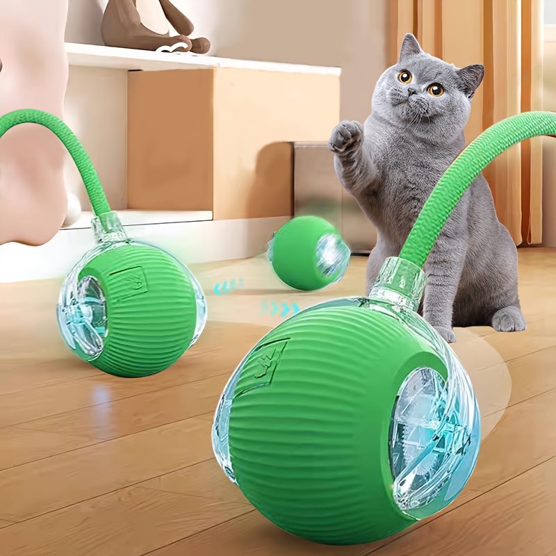 Interactive Cat Toy Speedy Automatic Rolling Ball with Tail 360 Degree