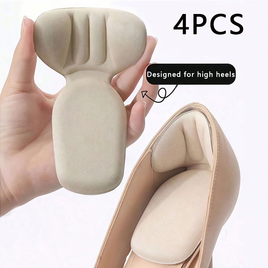 4 pcs womens t shaped sponge soft heel pads self   adjustable half size pads for high heels
