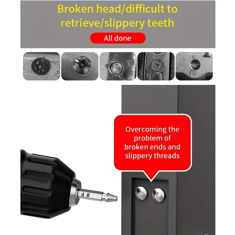 5pcs damaged screw extractor drill bit high double take drill out broken screw remover bolt details 5