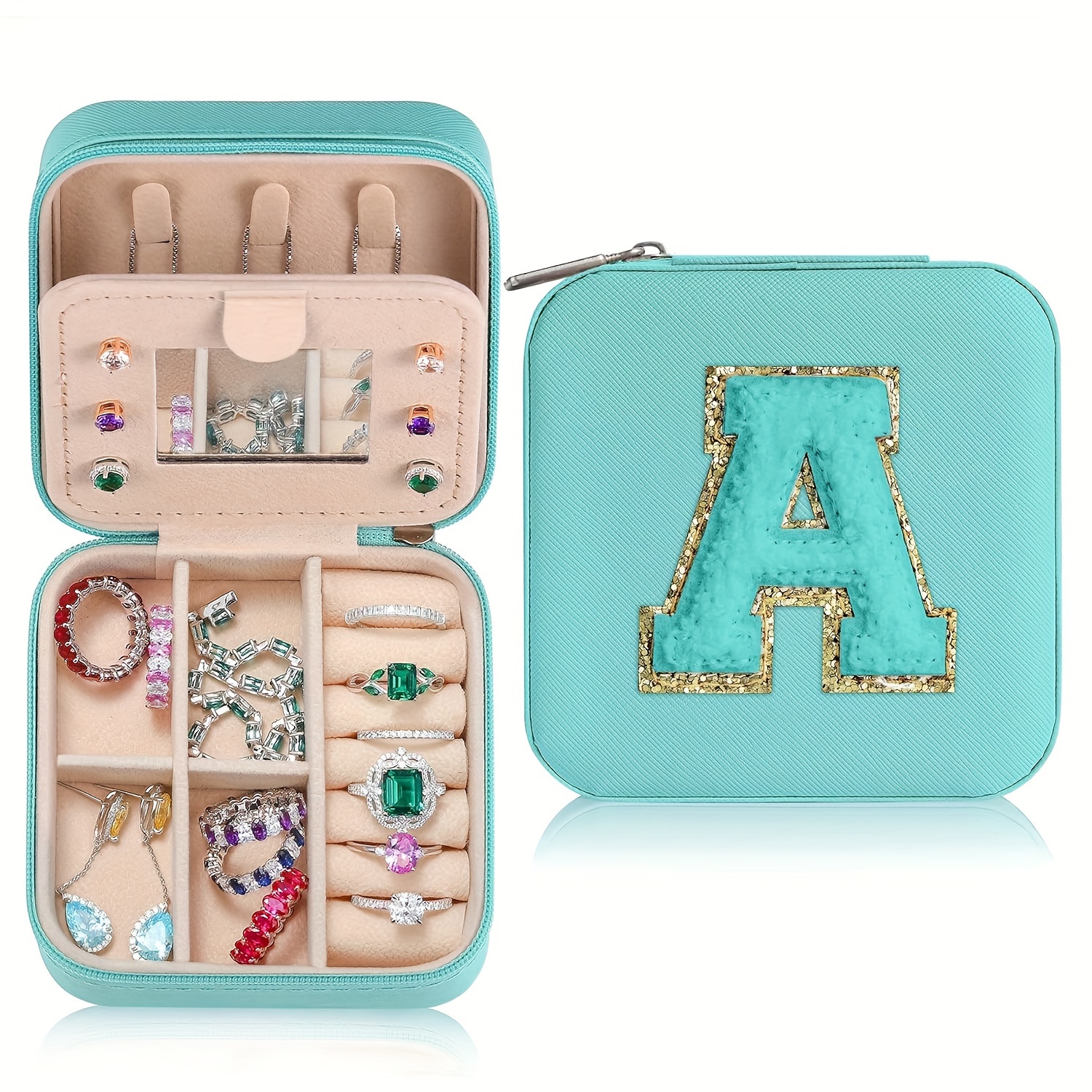 

Chic Jewelry Case With - Compact Organizer For Women, Perfect Gift For Girls' Birthdays, Bridal Showers, Valentine's & Day