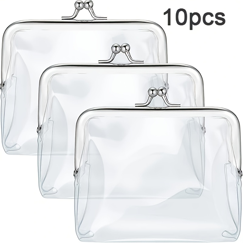 TEMU 10pcs Of Transparent Women' Purse, Suitable For Storing Change, Lipstick, Keys, Summer Beach Parties, Graduation Season, Back To Season,