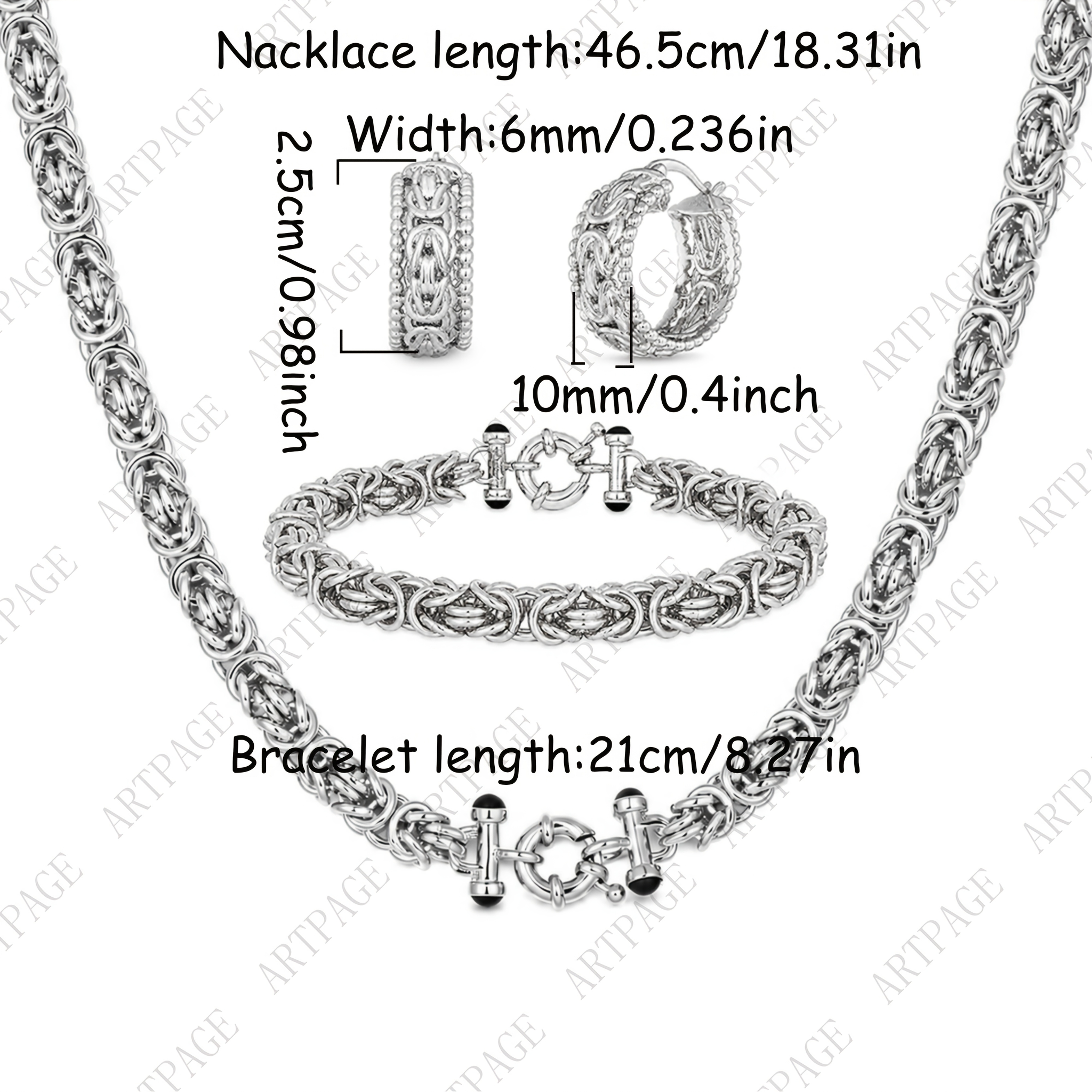 Image of Ladies 925 Sterling Silvery Jewelry Set Silvery Grass Rope Necklace Bracelet Earrings 3pcs Set Summer New Set Unisex Daily Wear Fashionable Elegant Style With Exquisite Gift Box