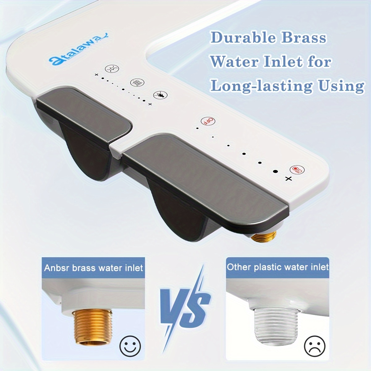 1pc three function smart toilet seat bidet butt cleaning tool without electricity cleaning household single cold flusher aw011 1 2 details 2