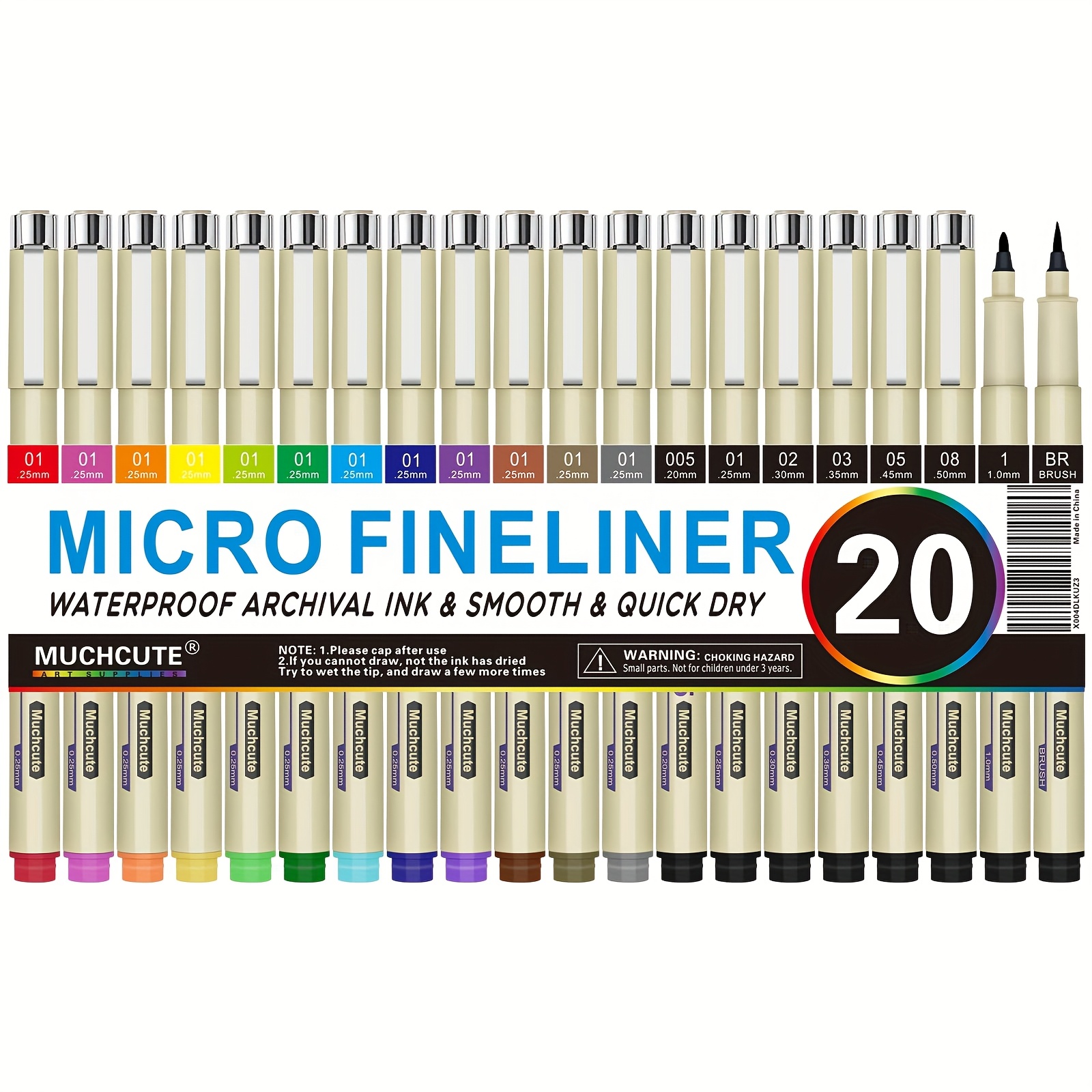 20pcs drawing pen fineliner set with 0 25mm colored fine liners ultra   in black 005 01 03 05 08 waterproof ink sketch pens micro pens for fine line marking professional art supplies for adults anime journaling