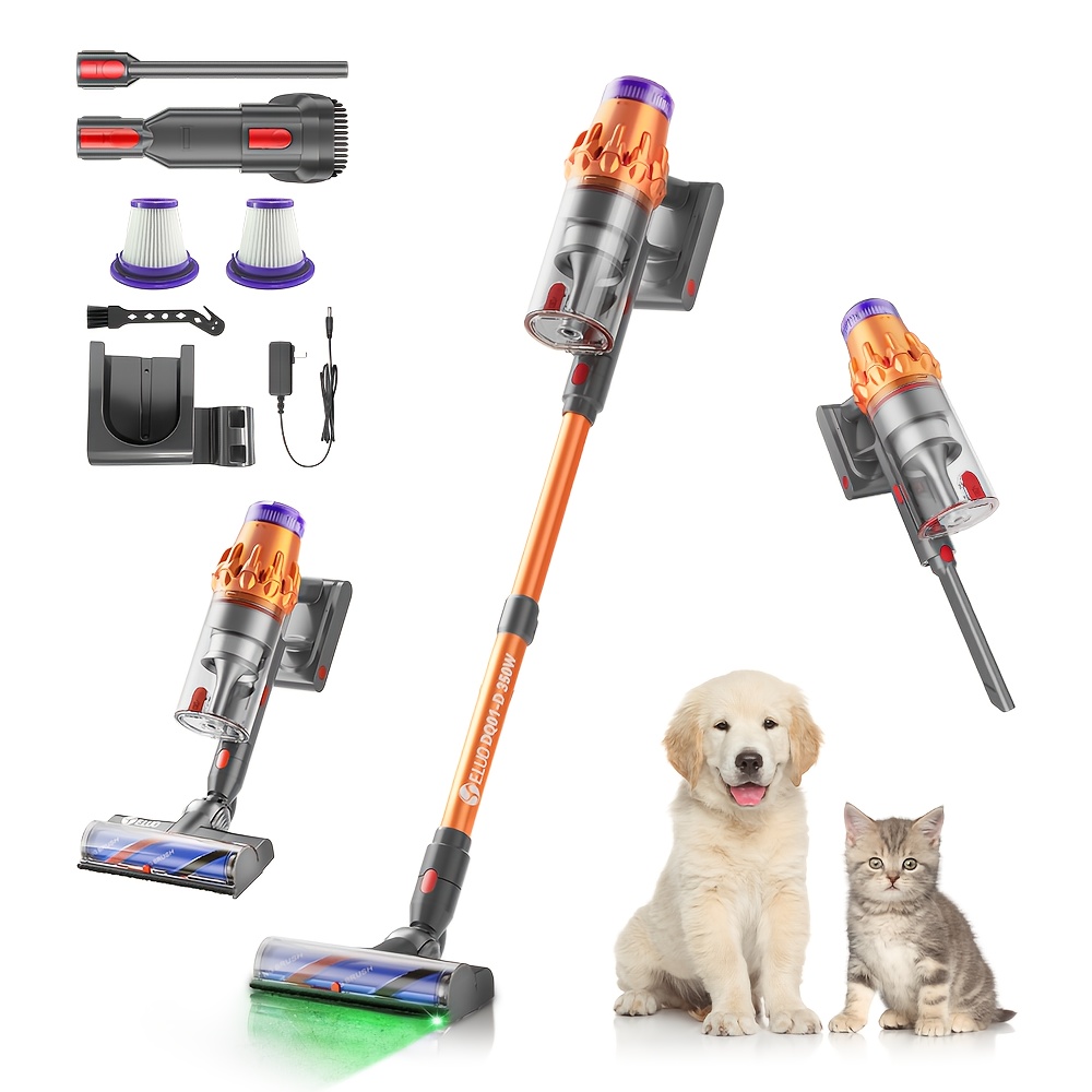 TEMU Cordless Handheld Vacuum Cleaner, Powerful With Detachable Battery, 3-speed Adjustable Suction, Led Brush Head, Lightweight Portable Vacuum For