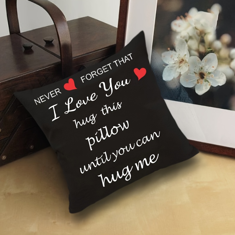 

1pc Romantic Double-sided Love Throw Pillow Cover - "i That I Love You" Message, Perfect Girlfriend Birthday Gift, Short With Zip Closure, Machine Washable, 17.7x17.7 Inch, Valentine Pillow Covers