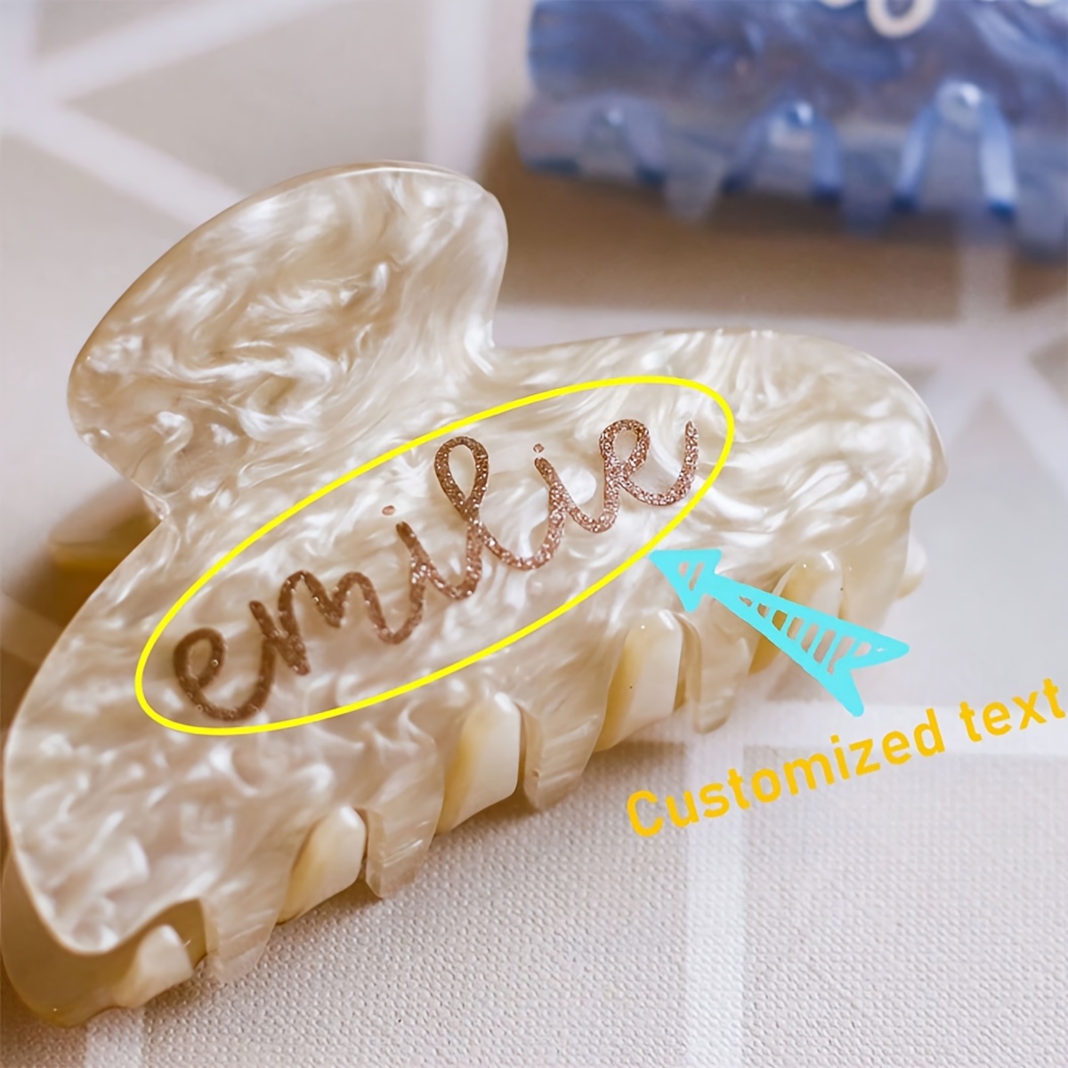 customizable text personalized hair clip aesthetic hair accessory for women ideal for christmas and   occasions plastic material     Product details 1
