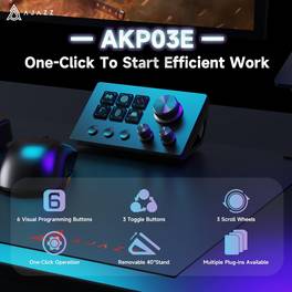 akp03 visual desktop controller with suitable for diy live streaming audio mixing compatible for pc compatible for streaming podcasting trading terminal computer