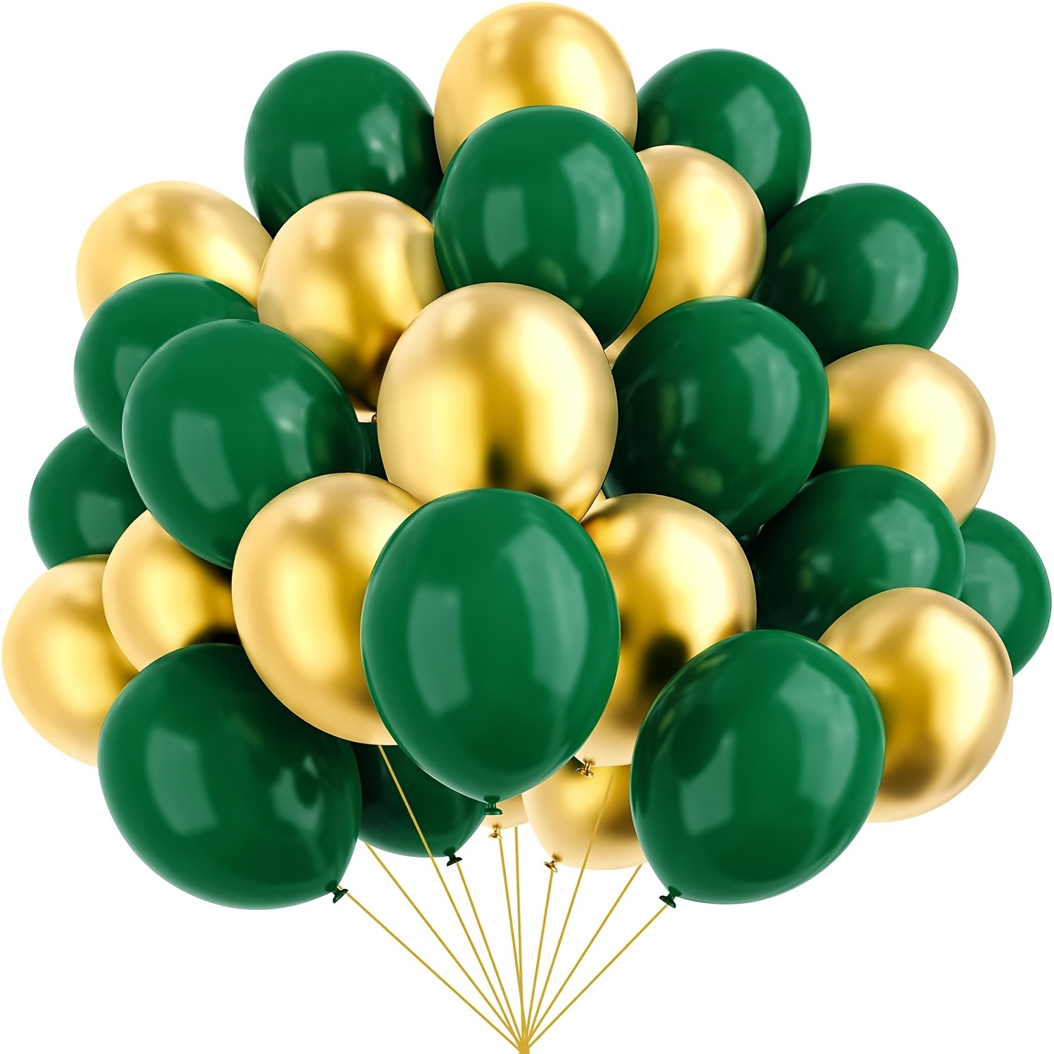 

67pcs, Green And Golden Balloons, 12-inch Metallic Golden And Dark Green Balloons, Suitable For Birthdays, Graduation Ceremonies, St. Patrick's Day, Baby Showers, Jungle Party Decorations Thickened