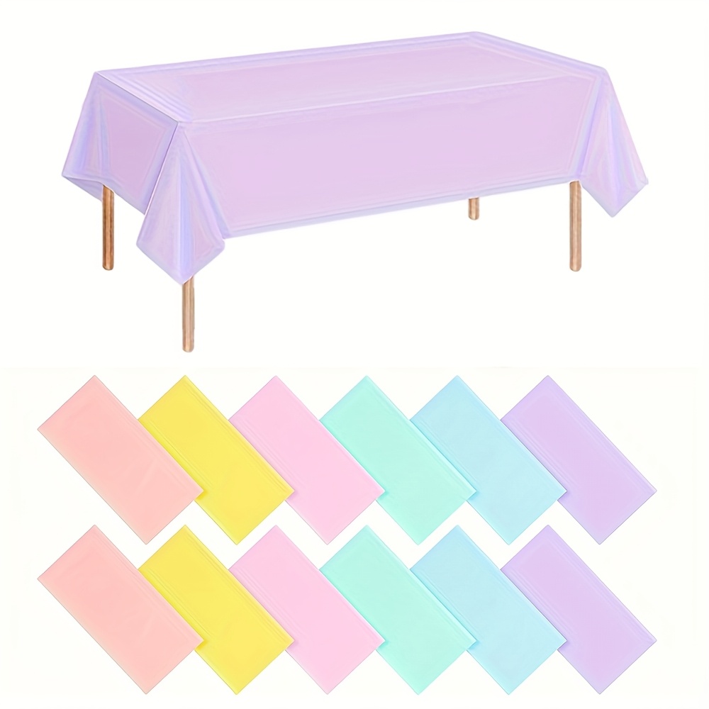 TEMU 2pcs Summer Colorful Tablecloths Disposable Rectangular Table Covers 54 X 108 Inches Suitable For Weddings, Wedding Decorations, Summer