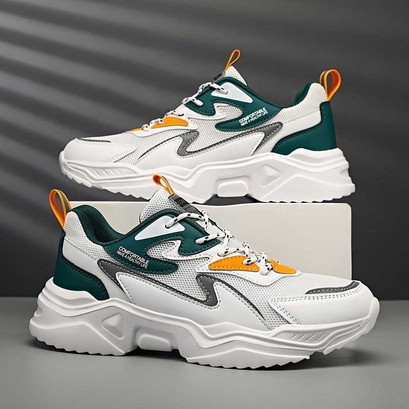 TEMU [sneakers] Trendy Men's Shoes Featuring A Thick Sole And Front Strap, Perfect For Casual Outdoor Activities And Daily Running
