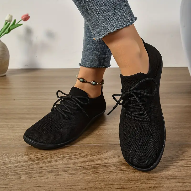 womens ultra light barefoot sneakers wide fit zero drop breathable knit for walking washable movement style details 4