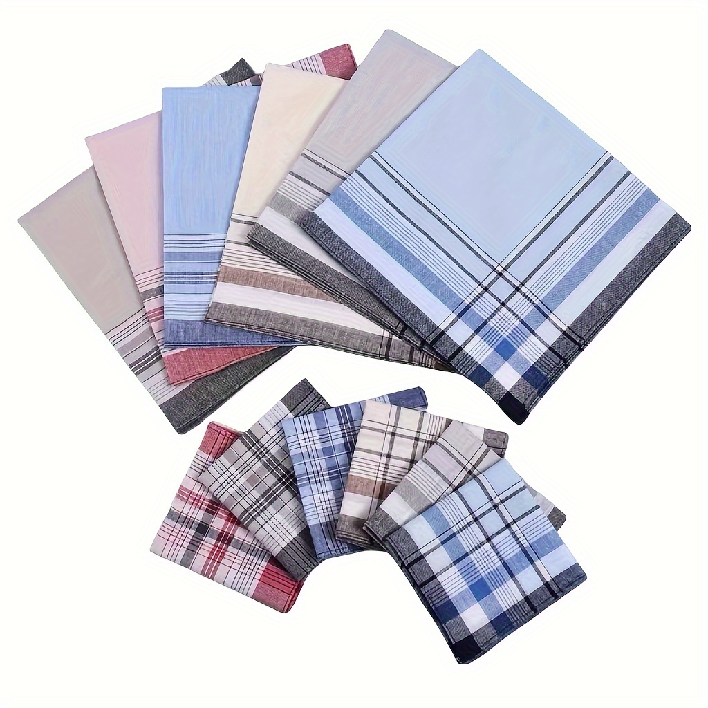 

3pcs Men's Cotton Handkerchief For Seniors, Absorbent And Thin Hand Towel, Women's Vintage Square Cotton Towel For Summer Hand Towel