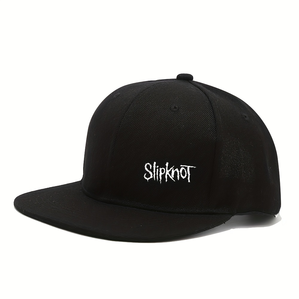slipknot black baseball cap adjustable flat brim snapback - Temu