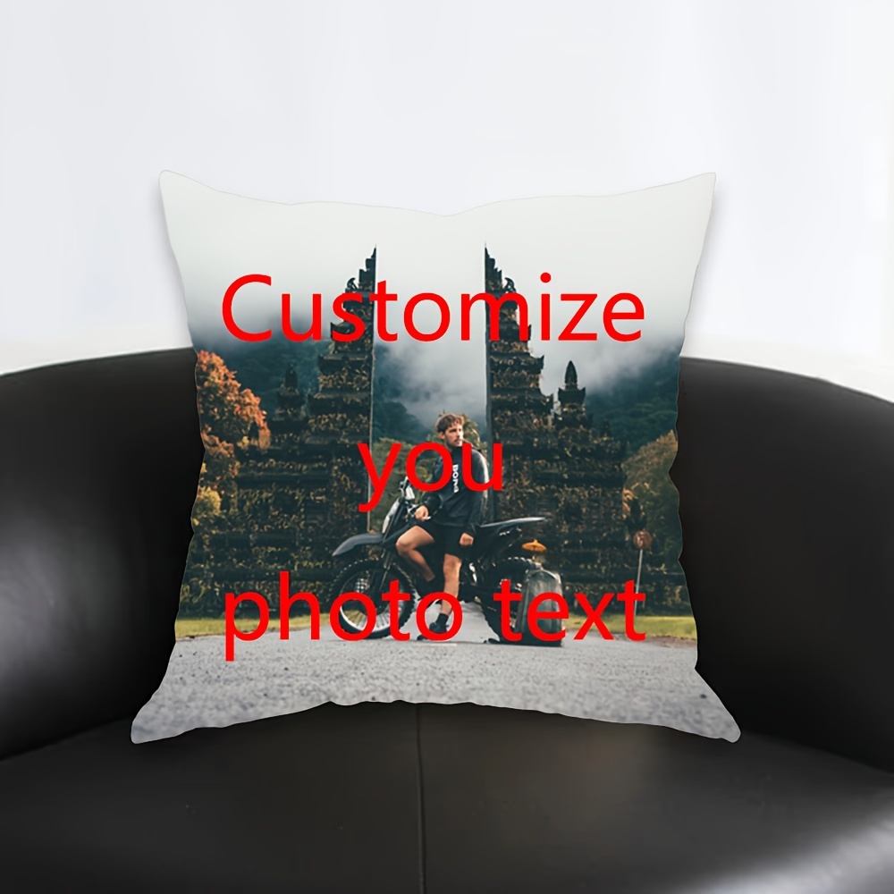 

(custom Photo) 1pc Personalized Single-sided Printed Throw Pillow With Custom Photo, Cushion With Insert With Custom Wedding Pictures, Gift For Lovers On Valentine's Day Wedding Anniversary