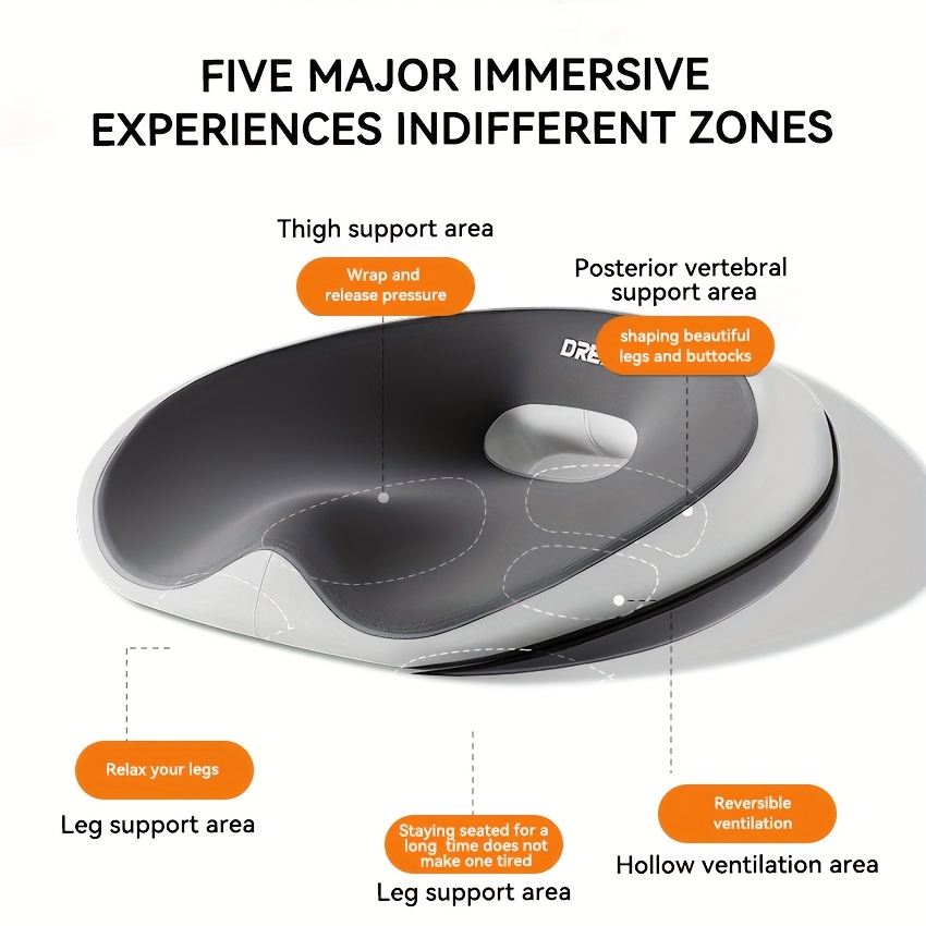 ergonomic memory foam seat cushion tailbone support lumbar pillow for   wheelchair medium soft pressure relief machine washable gray ergonomic seat cushion vehicle      able design Product details 5