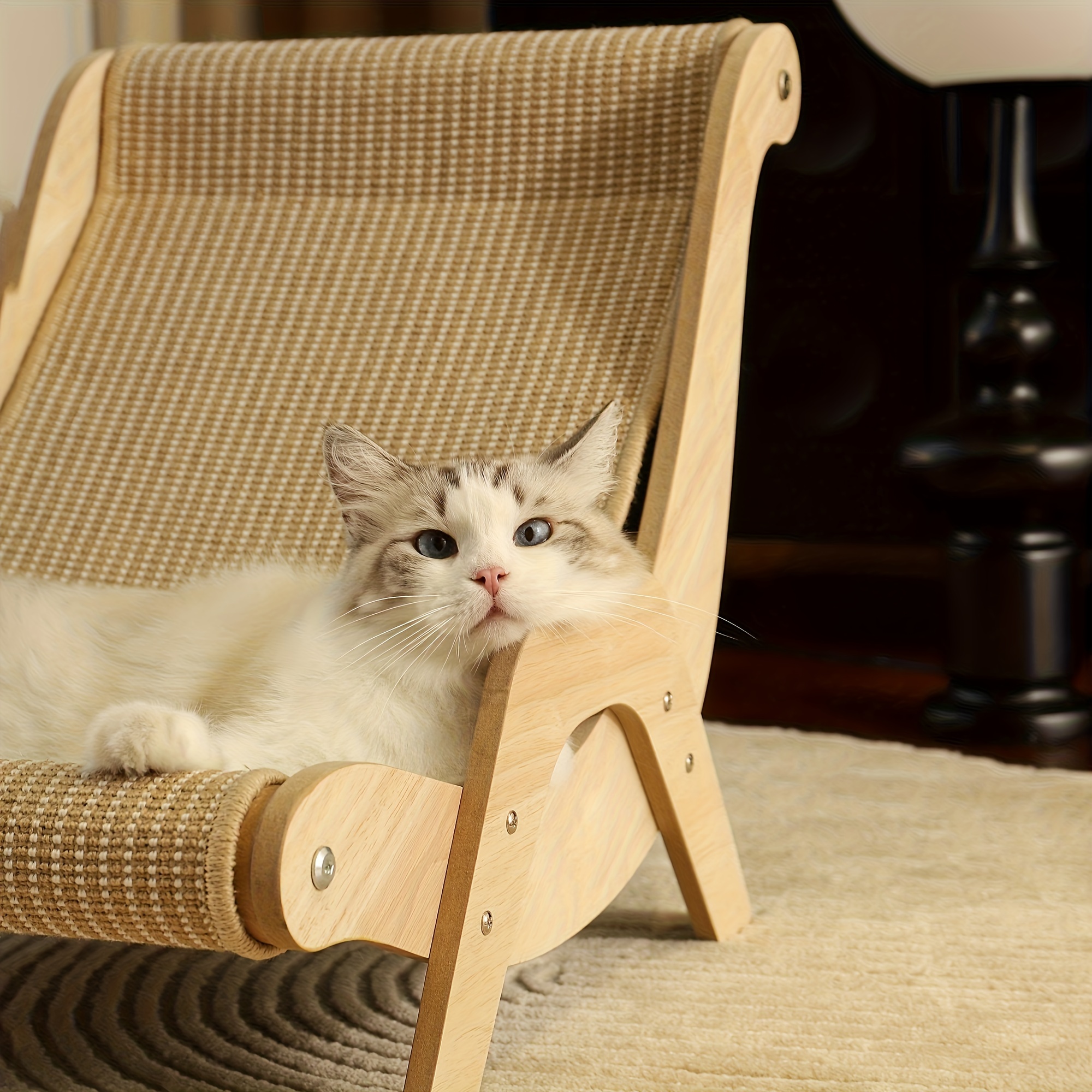 

Cat Leisure Chair: Hemp Material, Strong Capacity, Suitable For Cats And Humans, Disassembled