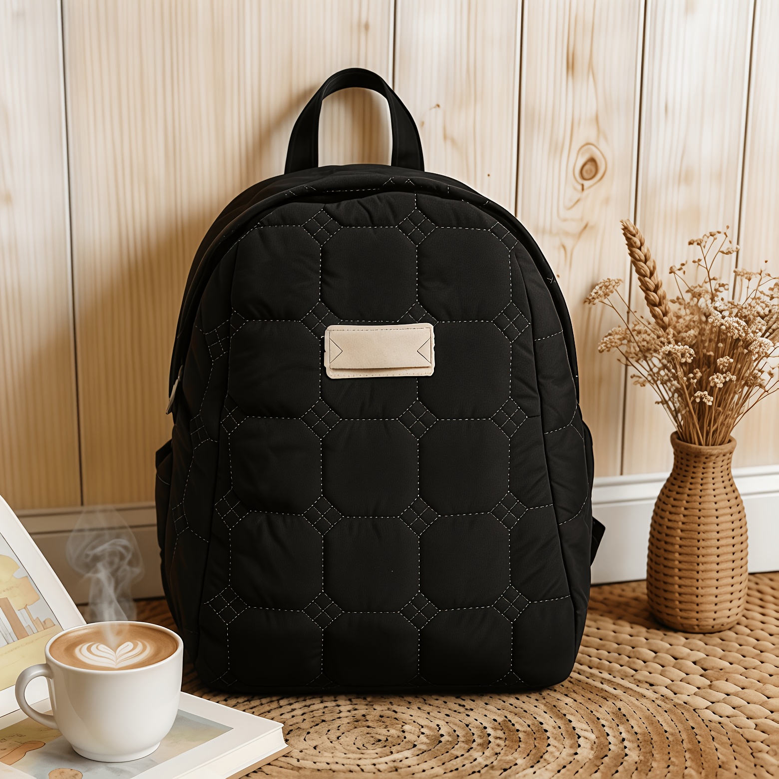 Image of Women's Quilted Puffer Backpack, Lightweight Soft Padded Small Backpack For Women, Fashion Versatile Daily Bag For Work School Shopping Dating Weekend & Stylish Travel Backpack