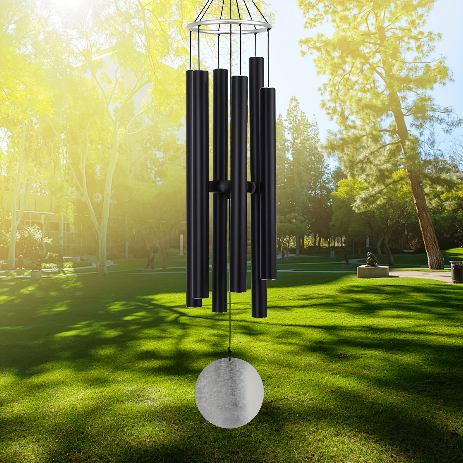 

Outdoor Deep Tone, 45inch Sympathy Wind Chimes For Outside, Memorial Wind Chimes Large For Mom, Garden Decordecorative Outdoor Hanging Wind Chimes, Black