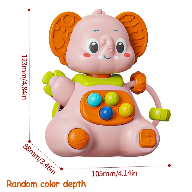 Multi-functional Elephant Suction Cup Toy with Whistle Function
