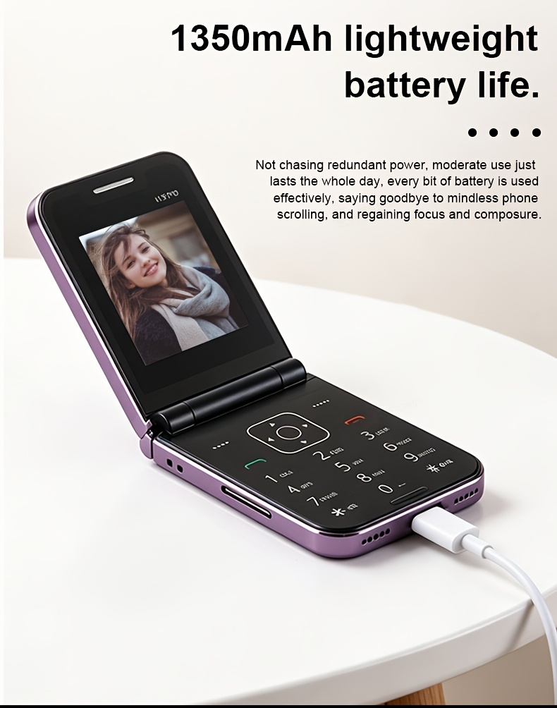 Innovative Feature Phone, Lightweight Phone, Easy Functionality, Trendy Style, Basic Calling/Messaging/Chatting/Social/Photography, Long Standby Time, 2G Network, Multilingual Support, Foldable Design, Convenient Storage, Multifunctional Buttons