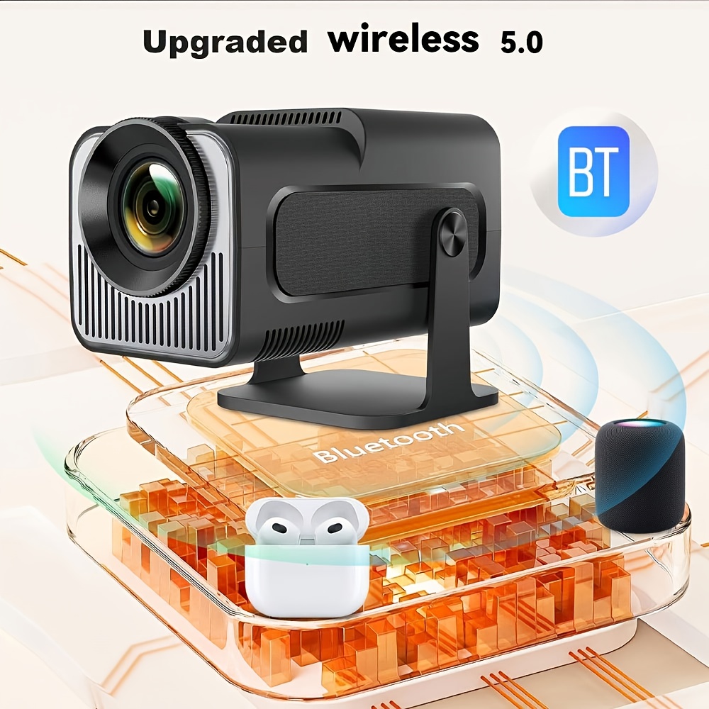 Подобреният Hy320Mini проектор за 2026 година разполага с Android 11, поддържа 4K, играе локални 1080P видеоклипове, има яркост от 300 лумена, идва с Wifi 6 и BT5.0, включва вградени говорители, има 180° регулируема стойка и е съвместим с телефони.