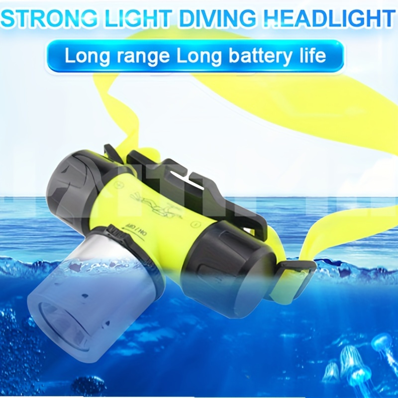 Goldengulf Rechargeable Aluminum Waterproof Diving Swimming Hiking Camping  Hunting Fishing Headlamp Underwater 1800 Lumen Safety Head Light Flashlight  