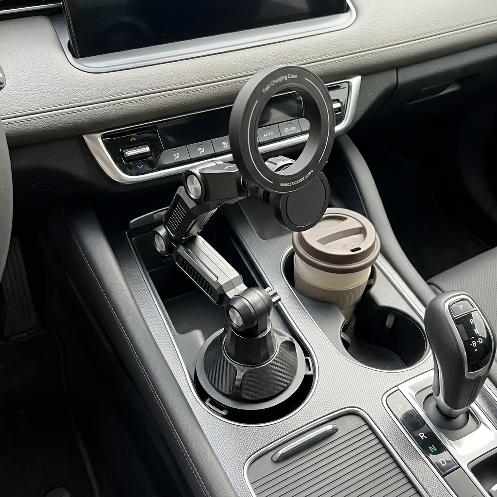 TEMU Car Cup Holder Phone Mount, Magnetic Car Phone Holder With Adjustable Articulating Arm, 360 Degree Rotation Expandable Holder Car Mount For Cell