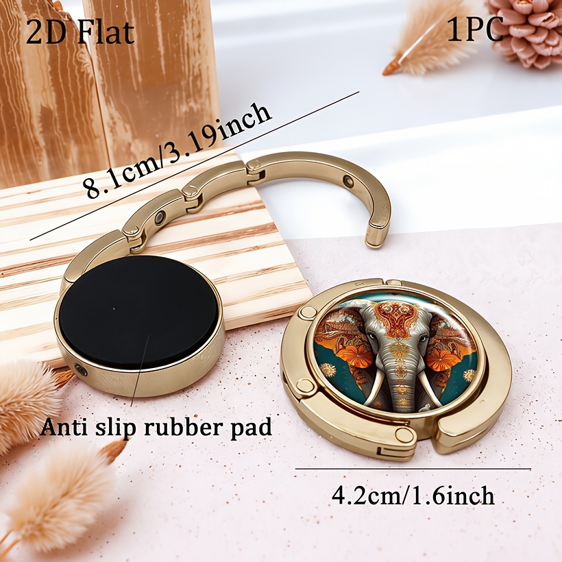 Cute Elephant-Shaped Foldable Purse Hanger Hook