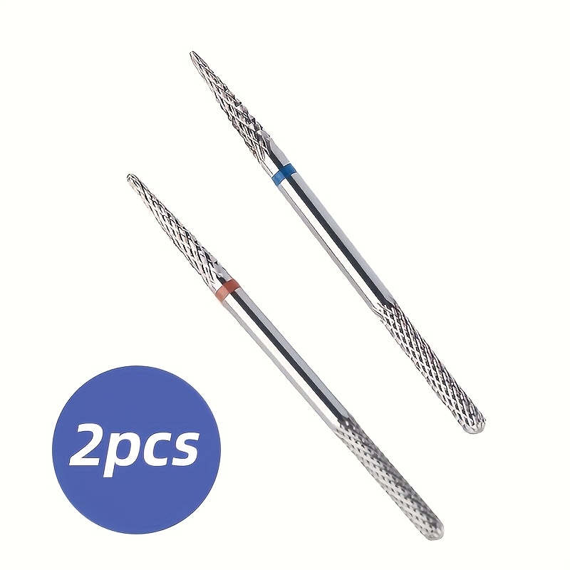 Image of 2pcs Carbide Multifunction Under Nail Drill Bit Double Ends Sharp Nail Gel Cuticle Remover For Nail Preparation Manicure Pedicure