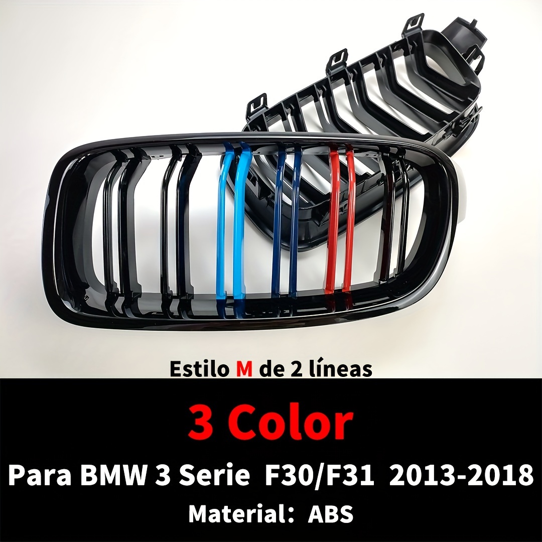 Insertos de rejilla automotriz para BMW Serie 3 2013-2018 F30 F31 318i 320i  328i 330i 335i 340i 8 parrillas, accesorios para parrilla delantera, color