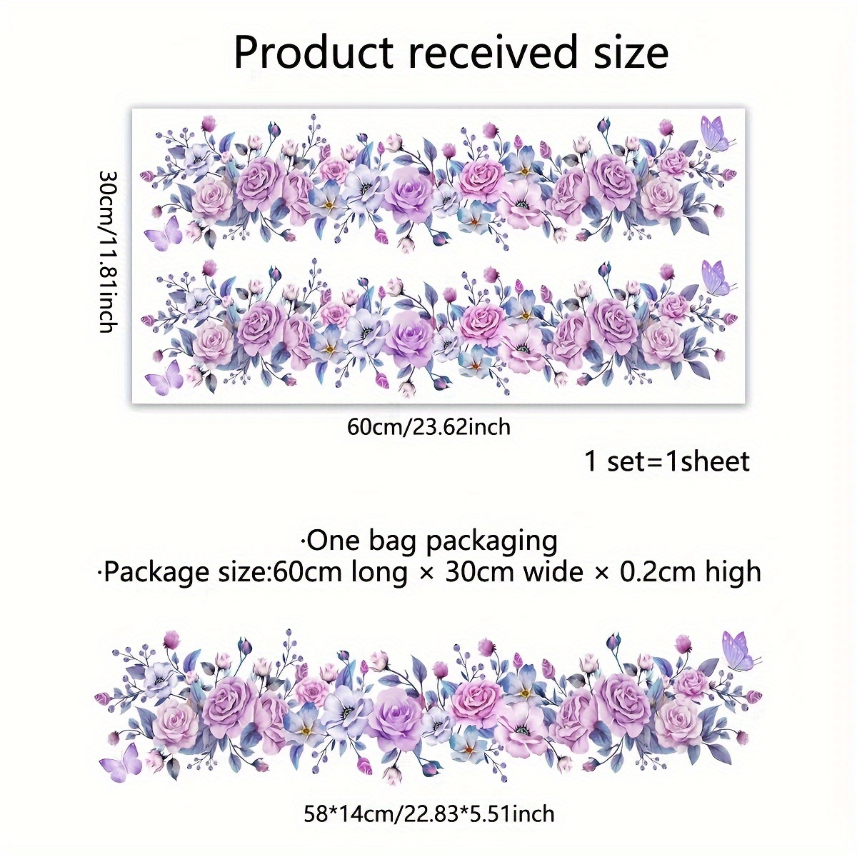 Image of A Wall Sticker Featuring A Purple Rose For The Baseboard, Suitable For Home Decoration In Living Rooms And Bedrooms, Model Ms3205-yj