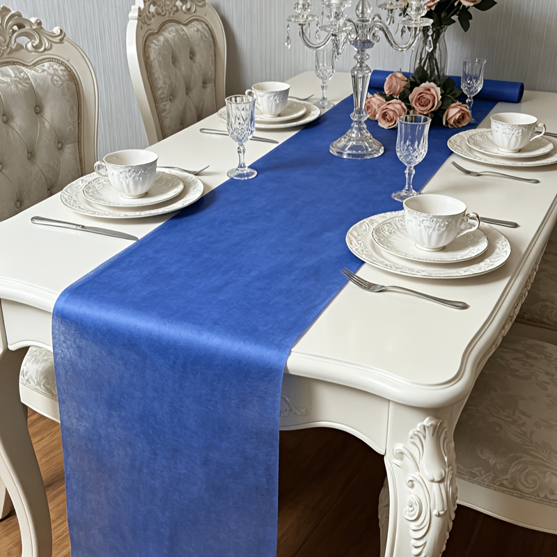 TEMU Blue Tablecloth, A Sense Of Ceremony To Daily Dining. Used For Soft Decoration In Hotels, Western Restaurants, Cafes, And Other Commercial