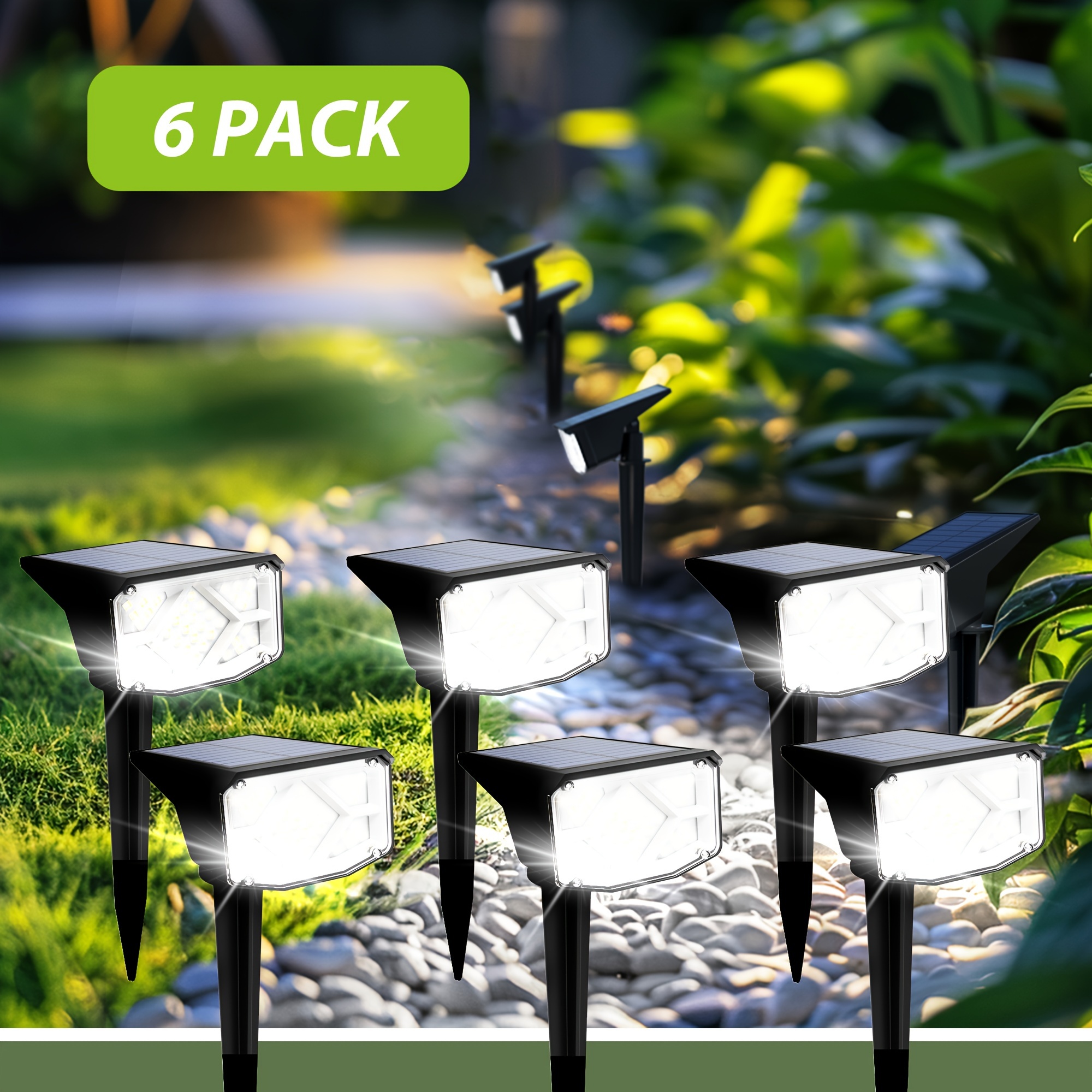 TEMU 4/6/8/10 Pack Solar Outdoor Lights Garden Solar Lights Outdoor Solar Spot Lights Outdoor Ip44, 38 Led 3 Outdoor Christmas Decorations Landscape