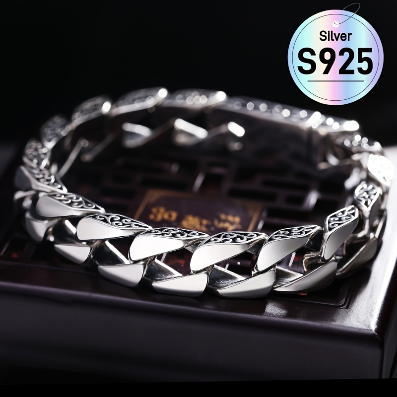 TEMU Bracelet - Made Of 925 Silvery, With Exquisite , High Quality Fashion, Daily Wear, Street Fashion And Couples, Trendy Stacking Must-have Items